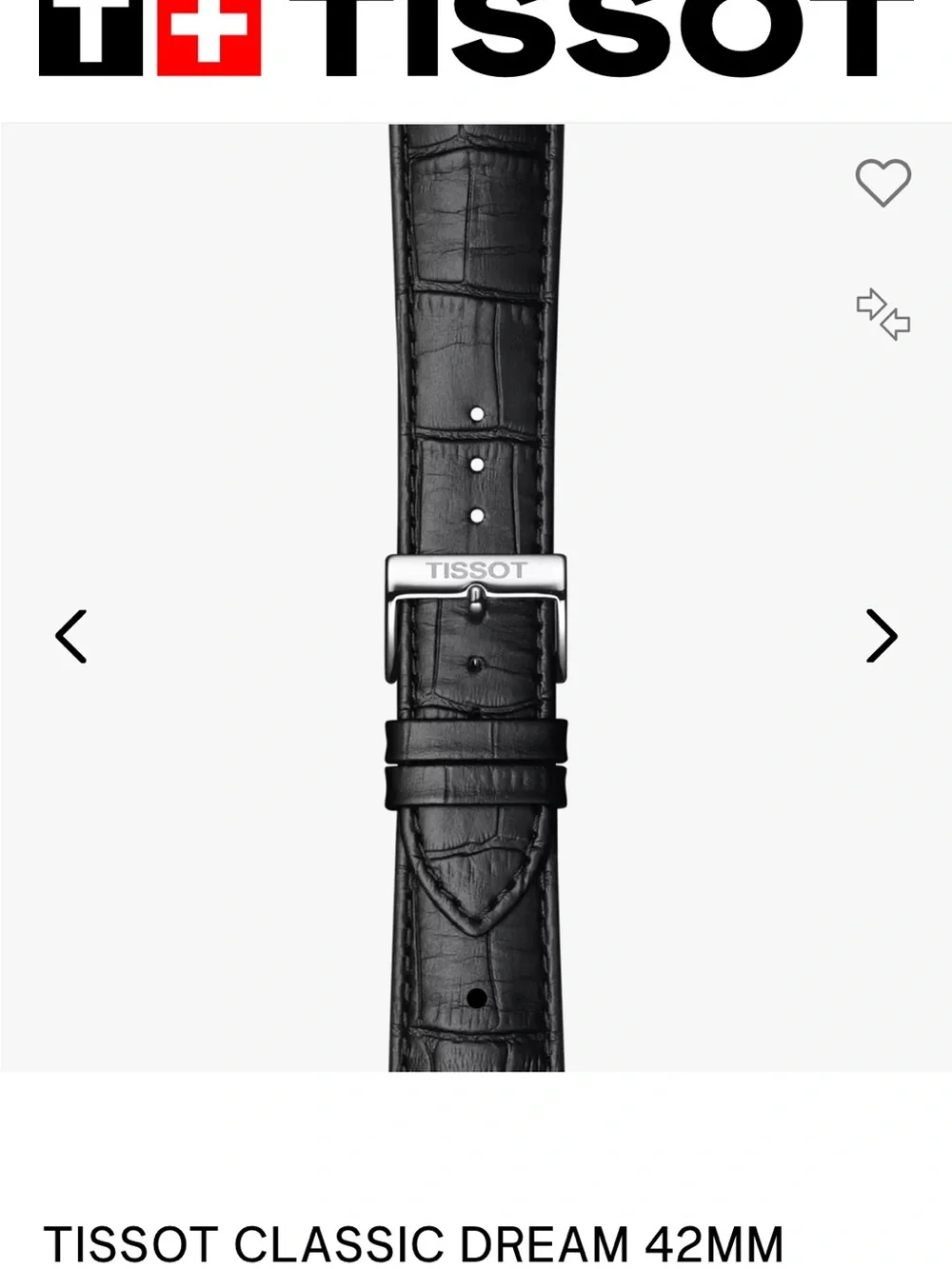 Tissot Black Dial Silver Case Leather Strap Watch